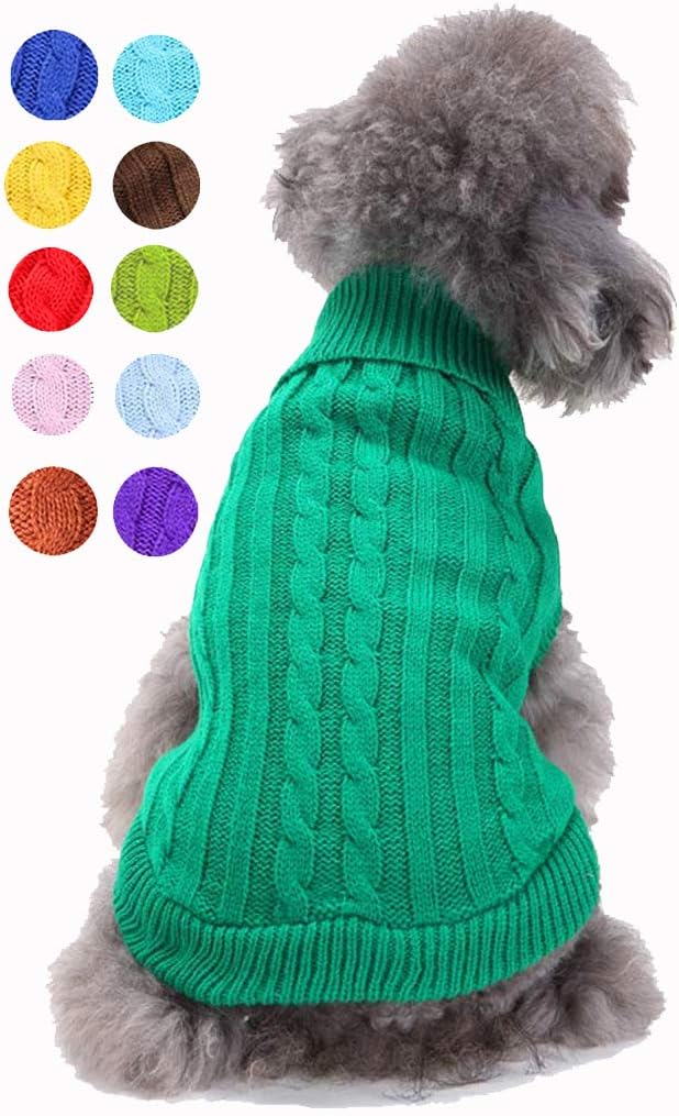 Warm Classic Turtleneck Pet Sweater for Small Dogs, Medium & Large Dogs - Cute Winter Dog & Cat Sweater for Girls & Boys