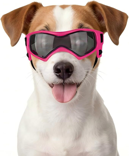 Medium Dog Goggles for Medium Breed UV/Wind/Dust Protection Dog Sunglasses with Adjustable Strap, Pink
