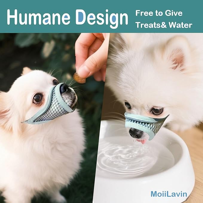 Dog Muzzle for Small Medium Dogs with Short Snouts to Prevent Biting,Maltese,Miniature Schnauzer,Jack Russel Terrier,Soft Breathable Lightweight Mesh,Open Front,for Grooming Vet Visits(Mint Blue, S-)
