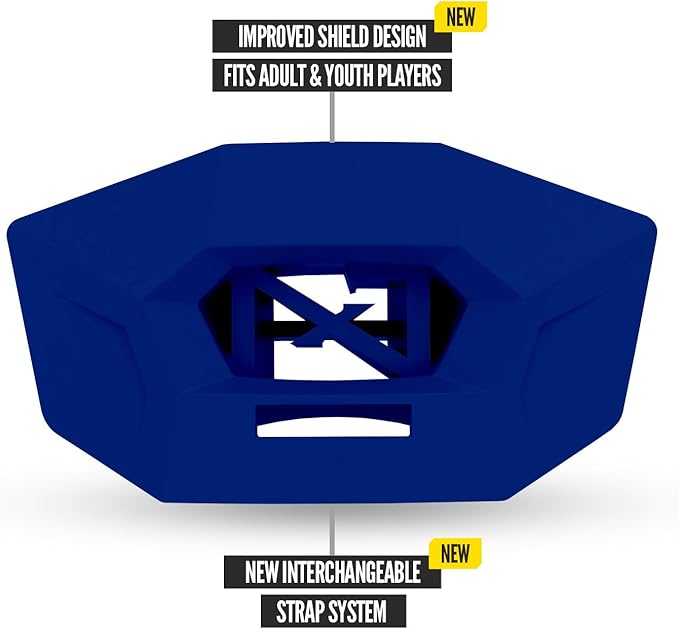 Nxtrnd One Pro Football Mouth Guard, Interchangeable Strap, Fits Adult & Youth (Navy Blue)
