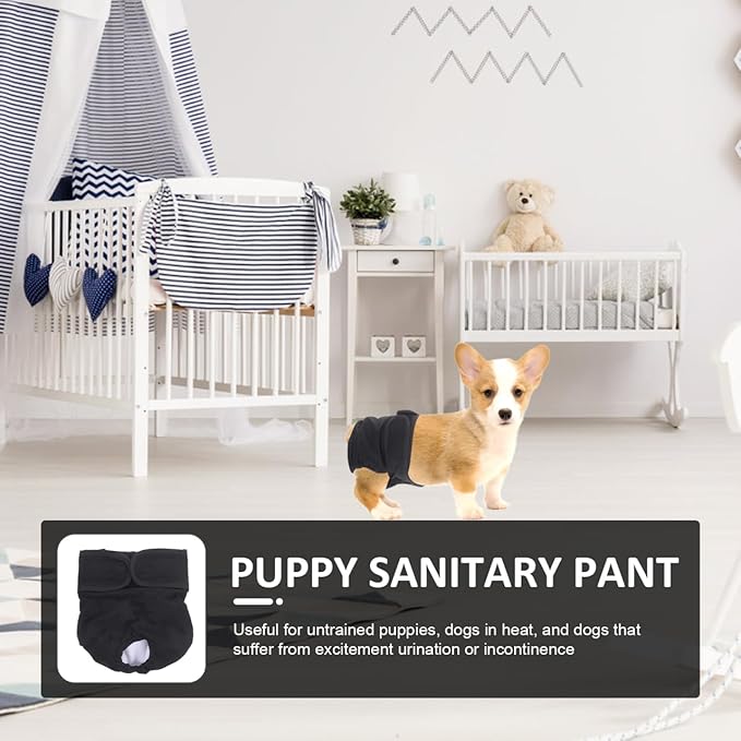 Washable Dog Diaper Pants for Heat Incontinence Puppy Sanitary Pant Indoor Outdoor Use Comfortable Physiological Diaper Size S 18.89X7.08X1.18 Inch