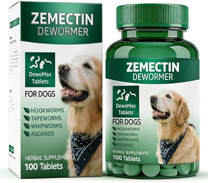 Dewormer for Dogs, Digestive Cleanser Treatment, Broad Spectrum for All Womer, Hookworms, Lung Worms, Pin Worms, Round Worms