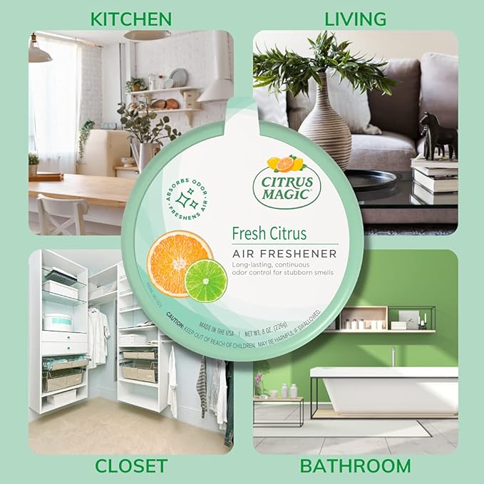 Citrus Magic Odor Absorbing Solid Air Freshener, Fresh Citrus, 20-Ounce, (Pack of 6)