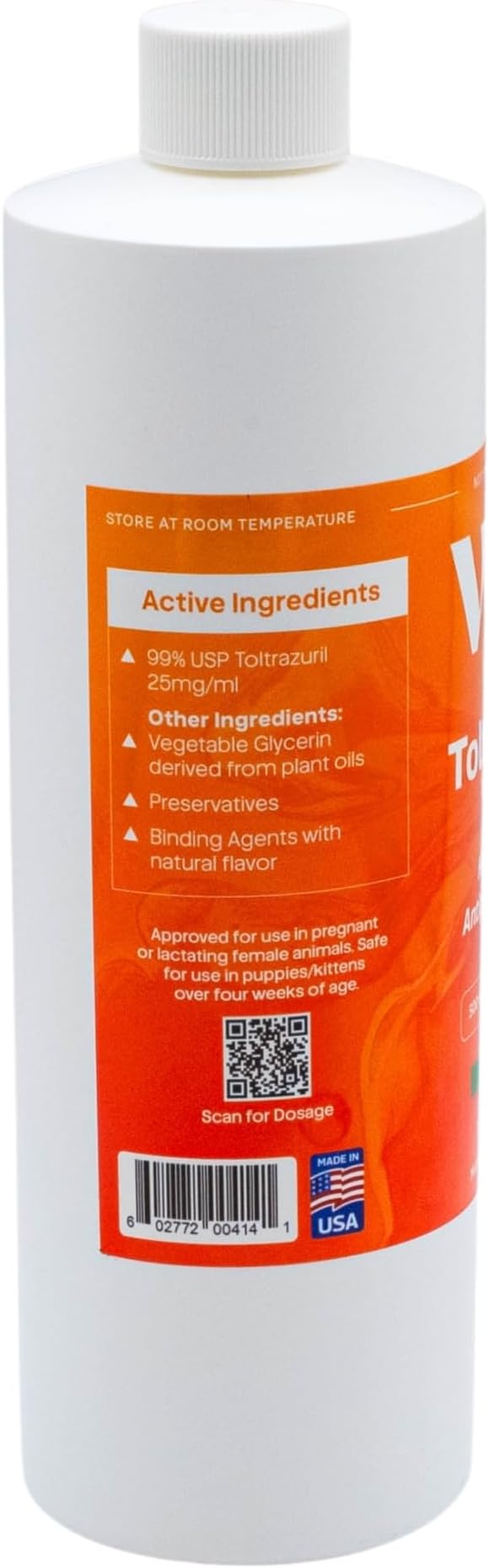 Toltrazuril 2.5% for Horses, Dogs, Cats, 500mL/16.9 Ounce, for Non-Food Chain Animals, Alfalfa