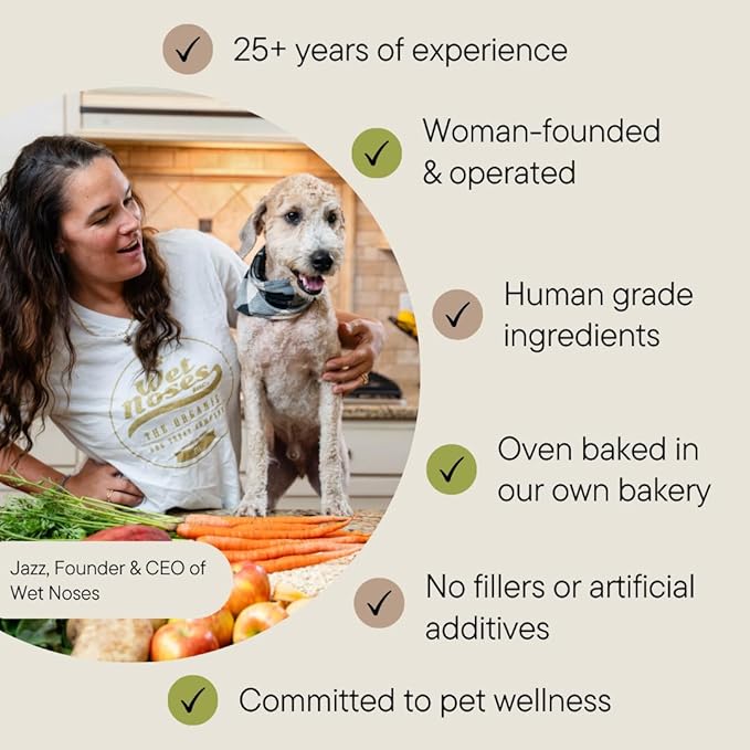 Wet Noses Organic Crunchy Dog Treats – for All Pet Sizes, Breeds – Senior Dog Snack – 100% Human-Grade – Delicious Chews for Dogs – Grain-Free Peanut Butter & Banana, 5 Lb. Package may vary.