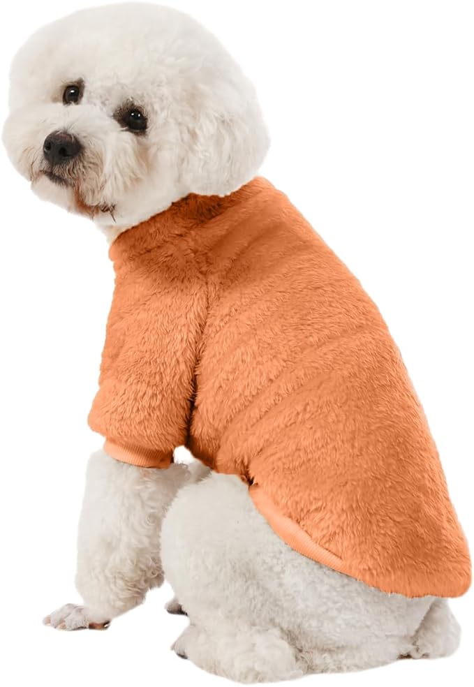 Dog Sweater, 3 Pack Dog Sweaters for Small Dogs, Dog Clothes for Small Dogs Girl Boy, Ultra Soft and Warm Puppy Sweater Dog Coat for Winter Christmas (Orange+Coffee+Yellow, Medium)