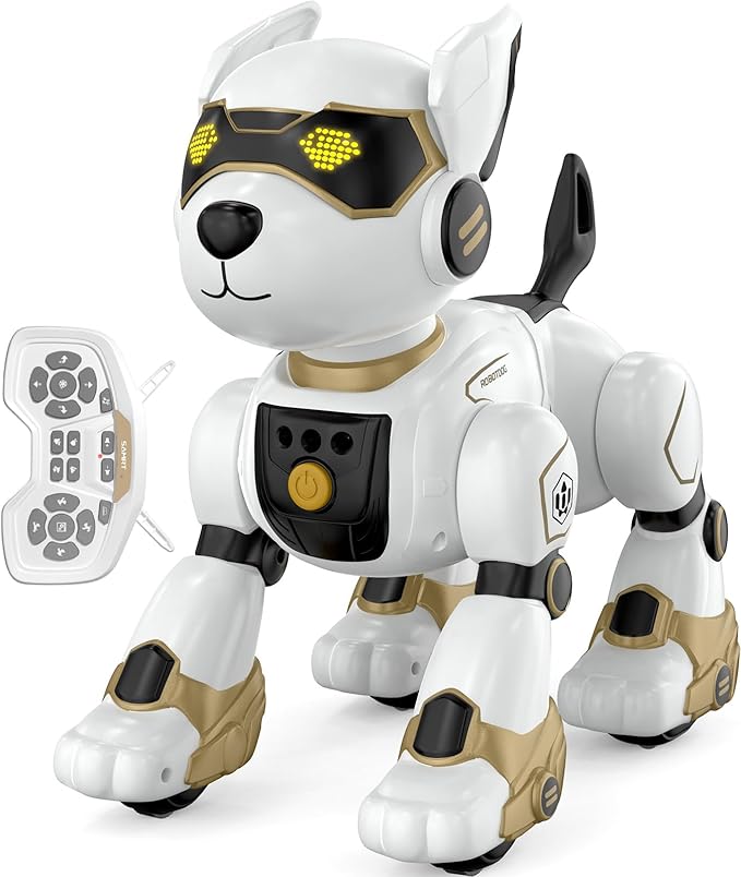 Robot Dog for Kids, Remote Control Dog with Voice Touch Interaction and lmitation Show, Programmable Gesture Sensing Dog Robot, Singing, Dancing, Talking, Smart Stunt Robot Dog Toy Gift for Boys Girls