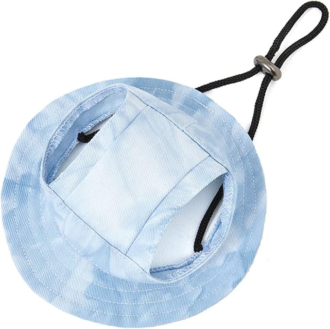 Round Brim Princess Hat Visor Hat Pet Dog Mesh Porous Sun Hat with Ear Holes for Small, Extra Small Dog Teddy, Pug, Chihuahua, Shih Tzu, Yorkshire Terriers, Papillon T-Light Blue S