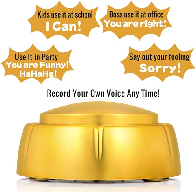 Cover Easy Button Recordable Sound Talking Button Custom Dog Speech Training Buttons Talking Sound Buttons 30 Seconds Record Button - Gold