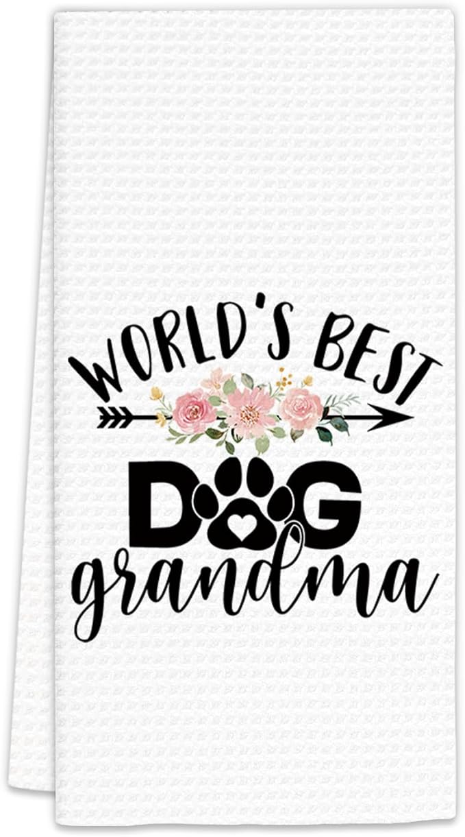 Dog Grandma Gifts Kitchen Towels, for Dog Grandma Dish Towels, Dogs Lovers Gift Decorative Hand Towel for Kitchen, Dogs Owner Gift Bathroom Decor(16x24 Inch)