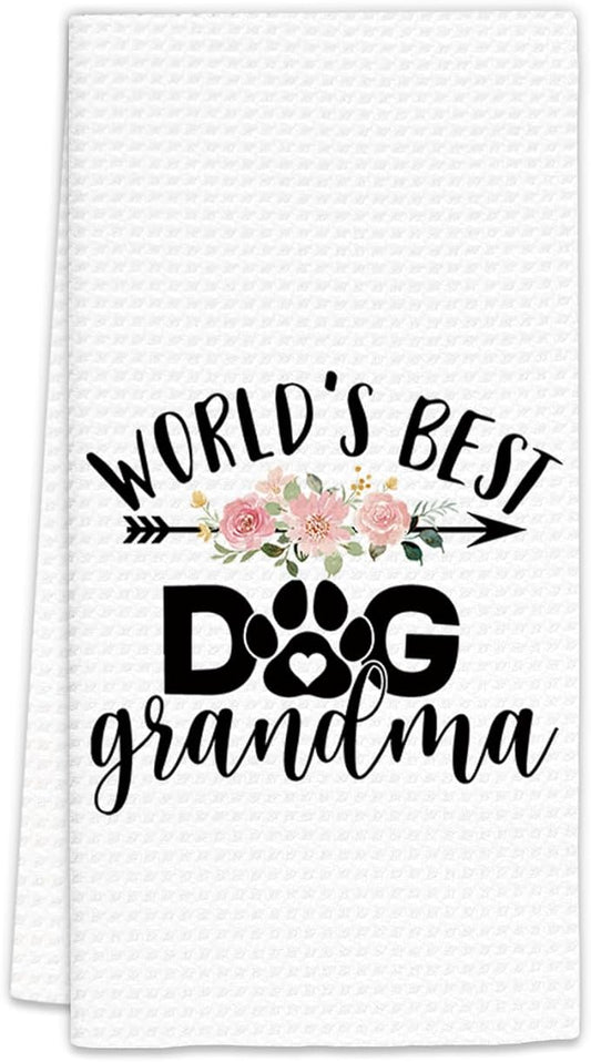 Dog Grandma Gifts Kitchen Towels, for Dog Grandma Dish Towels, Dogs Lovers Gift Decorative Hand Towel for Kitchen, Dogs Owner Gift Bathroom Decor(16x24 Inch)