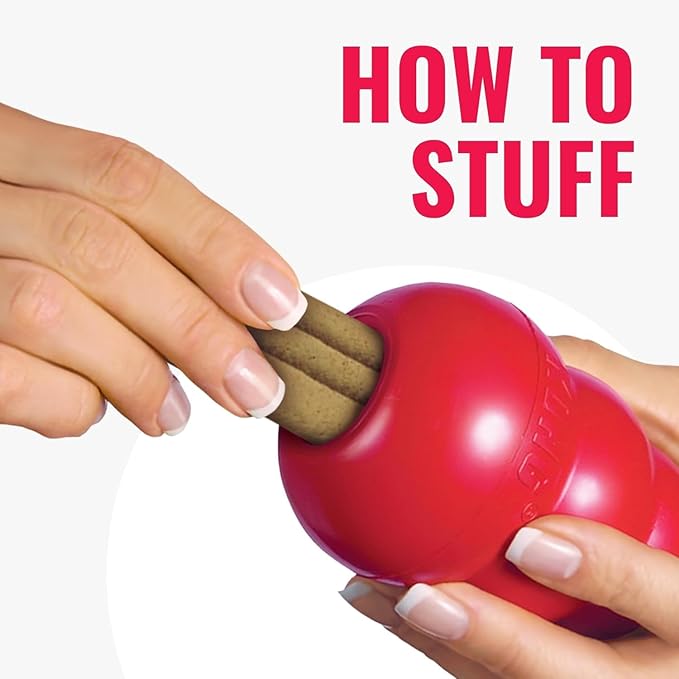 KONG Classic Toy & Enhanced Ziggies Treats Combo Pack - Durable Chew Toy for Dogs - with Enhanced Ziggies Treats - Dog Accessories for Fun & Health - for Large Dogs