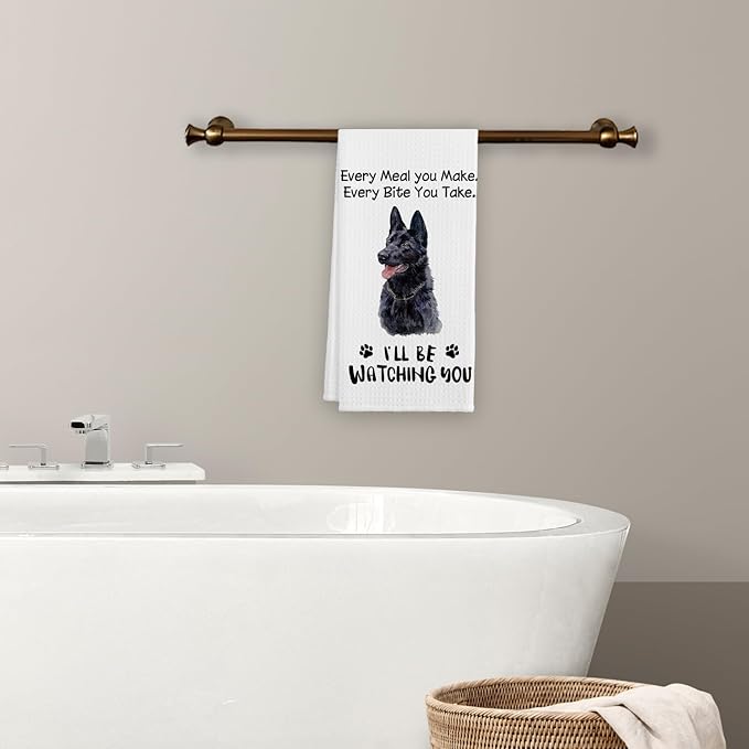 Every Meal You Make Every Bite You Take Kitchen Towels, Dog Funny Hand Towels, Dogs Lovers Gifts for Women, German Shepherd Bath Decorations Decor and Accessories, 16x24 Inches