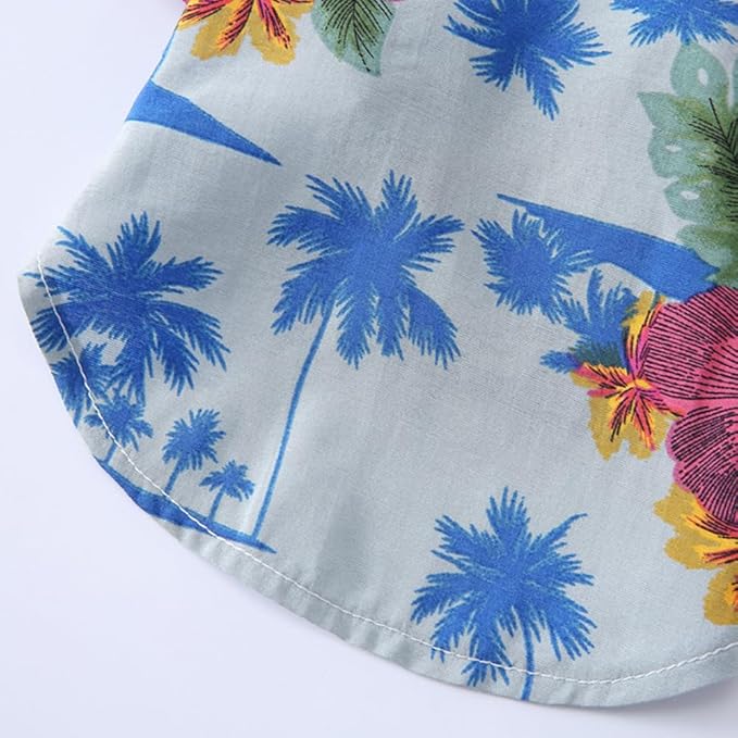 Tangpan Summer Pet Daisy Hawaiian Beach Plaid Print Shirts Clothes for Dog (Y Blue, X-Small)
