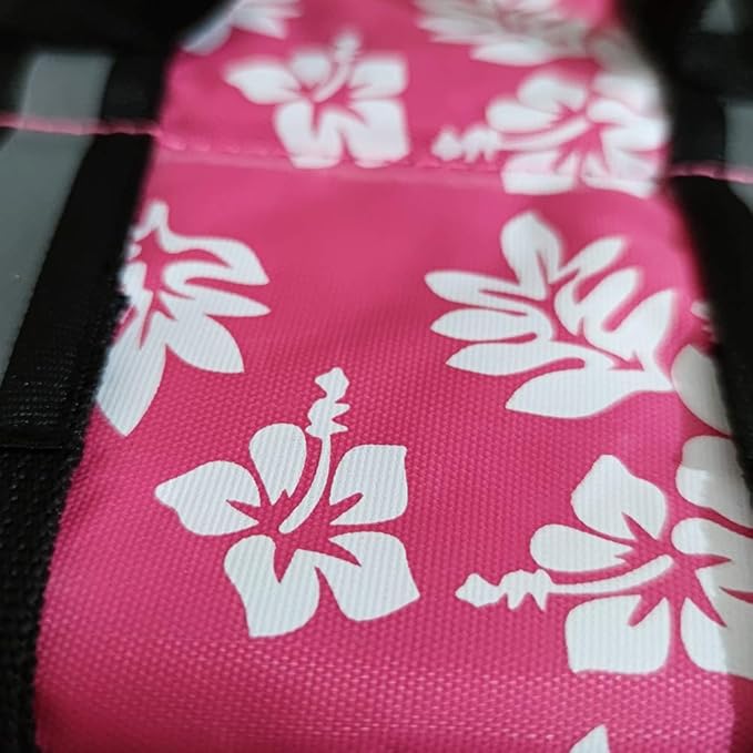 Dog Life Jacket Easy-Fit Adjustable Belt Pet Saver Swimming Safety Swimsuit Preserver with Reflective Stripes for Doggie (M, Flowers and Pink)