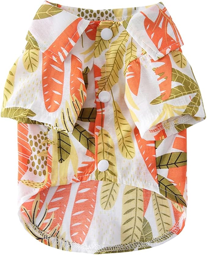 Tangpan Summer Pet Daisy Hawaiian Beach Plaid Print Shirts Clothes for Dog S08 Orange M