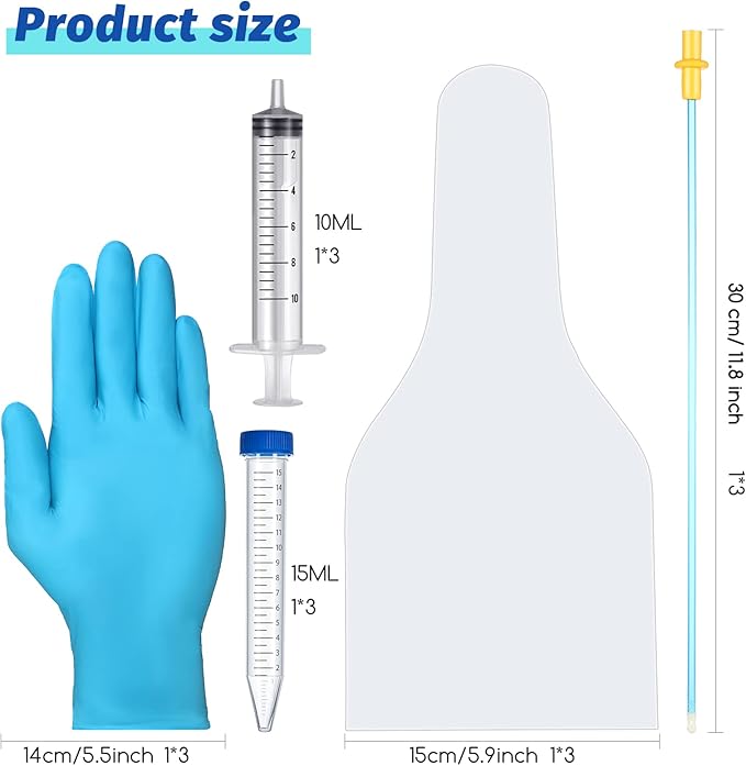 Weewooday 3 Set AI Artificial Insemination Dog Breeding Kit Artificially Inseminate Kit Disposable Canine Cones Dog Semen Collection Bag for Pet(30 cm,Blue)