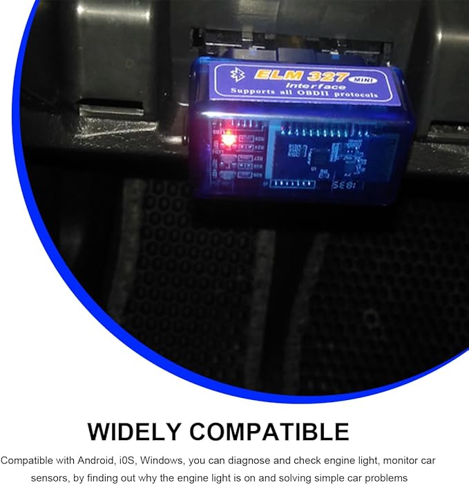 ELM327 OBDII Car Auto Diagnostic Scanner, Professional Wireless Bluetooth Scan Tool Failure Detector, OBD2 Engine Fault Code Reader for Android Windows, Car Accessories