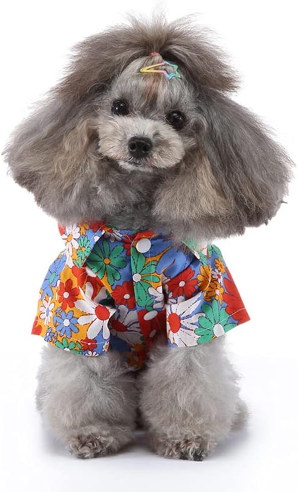 Tangpan Summer Pet Daisy Hawaiian Beach Plaid Print Shirts Clothes for Dog S10 Orange L