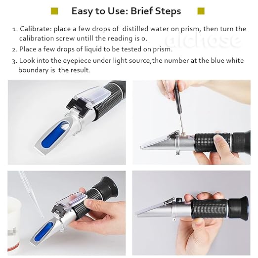 3-in-1 Animal Clinical Refractometer, Measuring Animal's Health Index of Urine Specific Gravity and Serum Protein, Ideal for Veterinary and Pet Owner