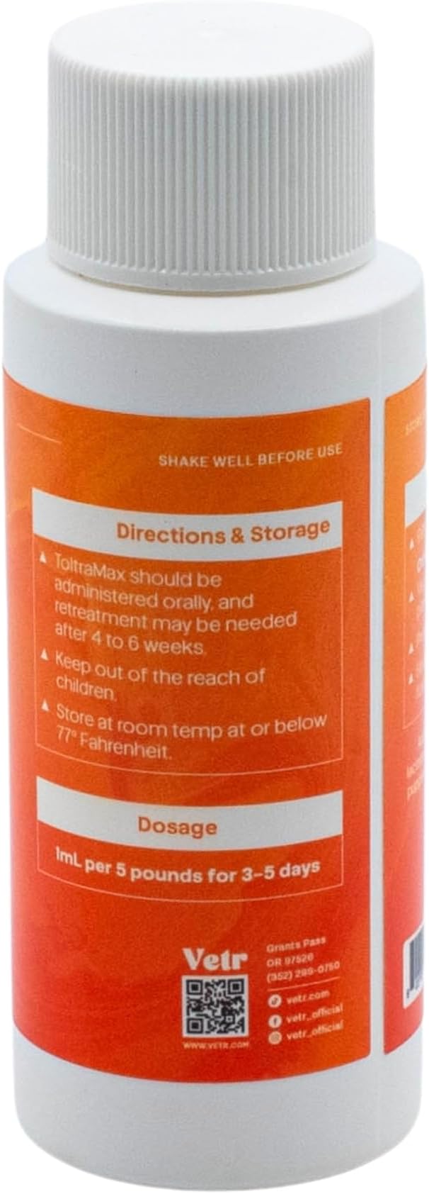 Toltrazuril 5.0% for Horses, Dogs, Cats, 60mL/2 Ounce, for Non-Food Chain Animals, Alfalfa