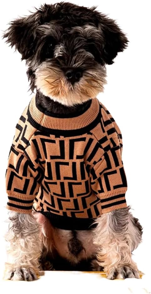 Luxury Dog Sweater – Soft Knit Designer Pet Outfit for Small Dogs & Puppies, XS–L, Stylish Warm Clothing for Yorkies, Chihuahuas, Dachshunds, Maltese, French Bulldog