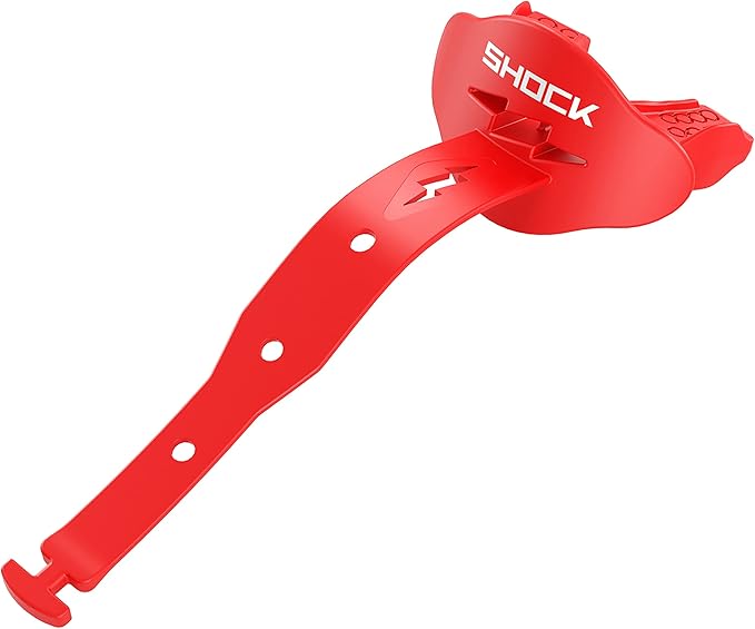 Shock Doctor Bolt Lipguard, Adult Mouth Guard Football with Strap. Mouthguard One Size Fits All