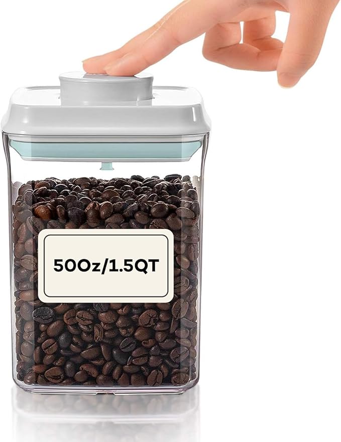 Bop Top Airtight Food Storage Containers with Lid 50 oz | Kitchen Canister Sets | Air Tight Pantry Container | Pop Top Dry Food Storage Containers for Snacks, Sugar, Flour, Baking, Cereal, Pasta