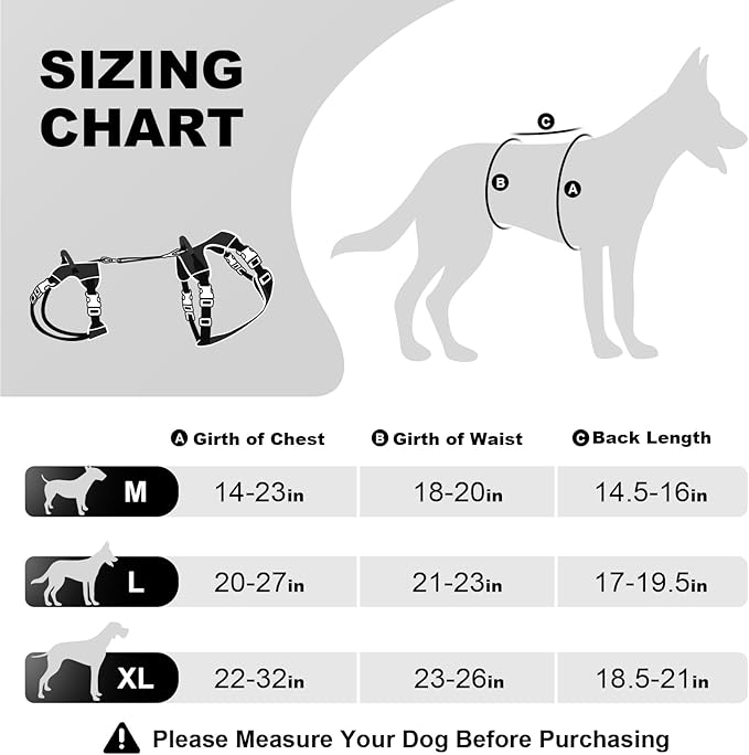 Dog Lift Harness, Dog Lift Sling Carrier with Handle & Shoulder Sling, Support Harness for Rear Back Legs Helps,Disabled,Arthritis,Joint Injuries,Paralysis Up Stairs（Black,Large）