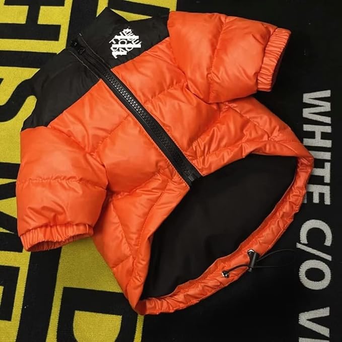 Dog Winter Coat Duck Down Jacket for Small Medium Dogs-Thicken Dog Coat Windbreaker Puppy Winter Clothes for Cold Weather Snowday (Orange, Medium)
