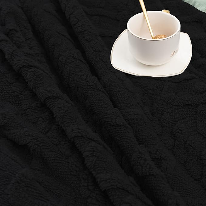 Easy-Going 80X133 inches Sofa Cover, Jacquard Velvet Oversized Couch Slipcover for 3 Cushion Couch, L Shape Sectional Covers for Dogs, Washable Sofa Blanket, Furniture Protector for Pets, Black