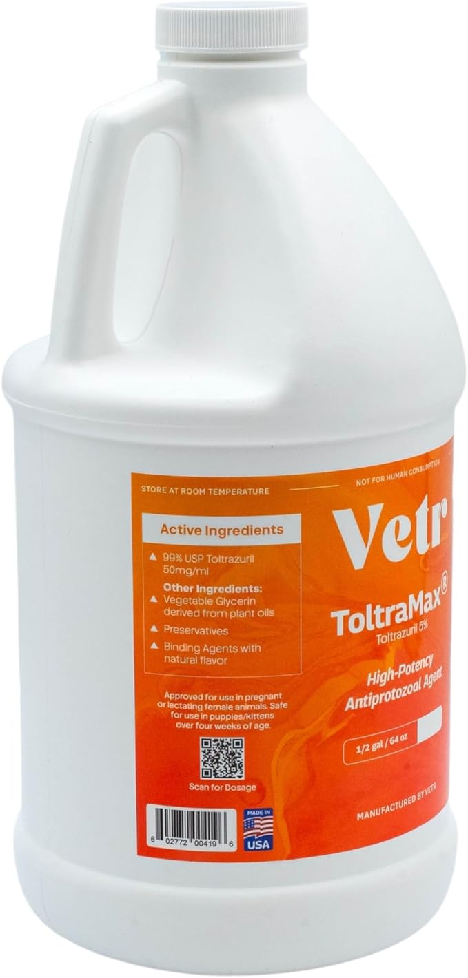 Toltrazuril 5.0% for Horses, Dogs, Cats, 1/2 Gallon, for Non-Food Chain Animals, Peanut Butter
