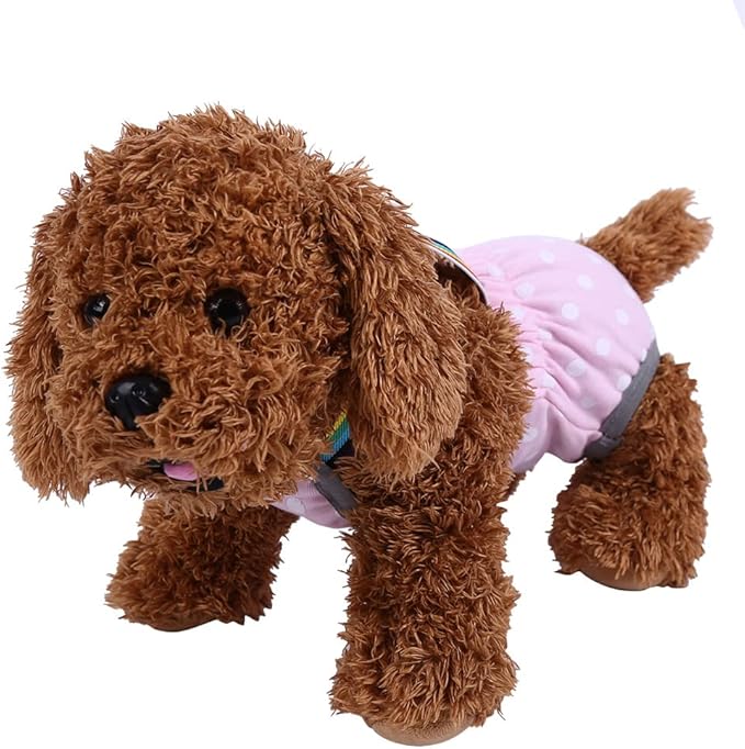 Dog Sanitary Pantie, Washable Female Dog Diaper Reusable Puppy Underwear Diaper with Adjustable Suspender for Girl Dog Teddy