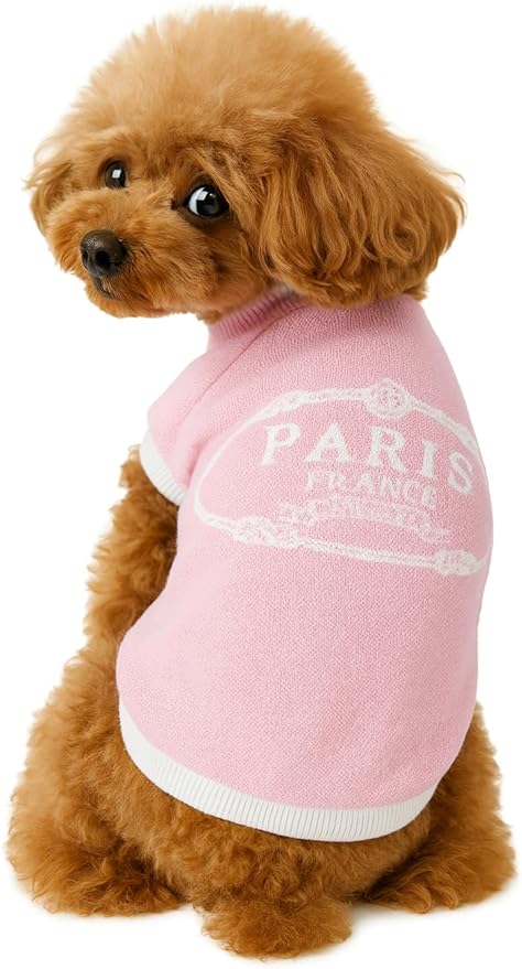 Luxury Dog Sweater – Soft Knit Designer Pet Outfit for Small Dogs & Puppies, XS–L, Stylish Warm Clothing for Yorkies, Chihuahuas, Dachshunds, Maltese, French Bulldog