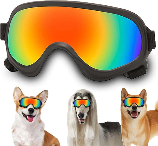 Dog Sunglasses,Doggles Anti-UV Protection, Pet Sunglasses with Adjustable Strap, Suitable for Motorcycle Car Driving Bike Riding Hiking Swimming Wind Dust Fog Dog Eye Protection