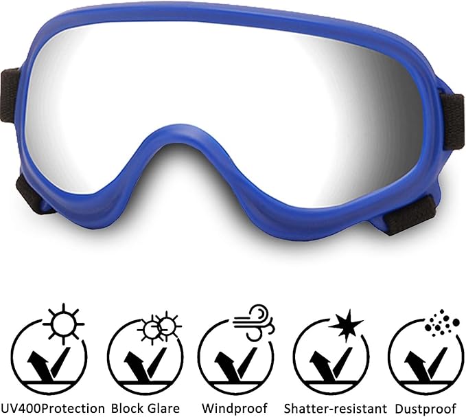 Dog Sunglasses,Doggles Anti-UV Protection, Pet Sunglasses with Adjustable Strap, Suitable for Motorcycle Car Driving Bike Riding Hiking Swimming Wind Dust Fog Dog Eye Protection