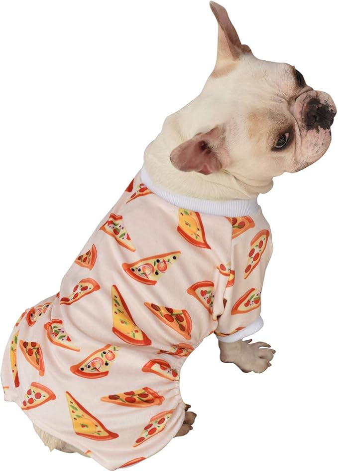 CuteBone Soft & Stretchy Dog Pajamas - Cozy Pet Jammies Breathable Jumpsuit for Small Dogs - All-Season Comfy Outfit Easy-On Pullover Design - Keeps Pets Warm & Comfortable P55L