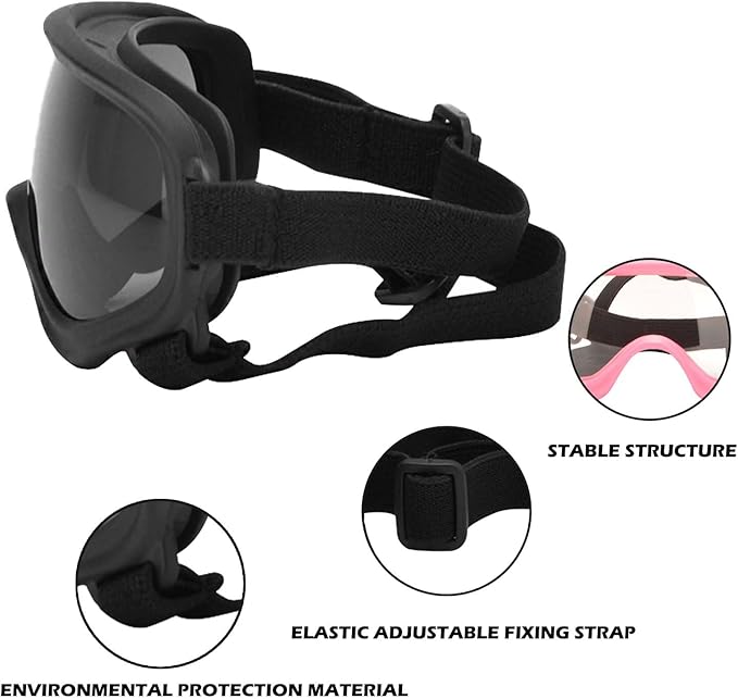 Dog Sunglasses,Doggles Anti-UV Protection, Pet Sunglasses with Adjustable Strap, Suitable for Motorcycle Car Driving Bike Riding Hiking Swimming Wind Dust Fog Dog Eye Protection