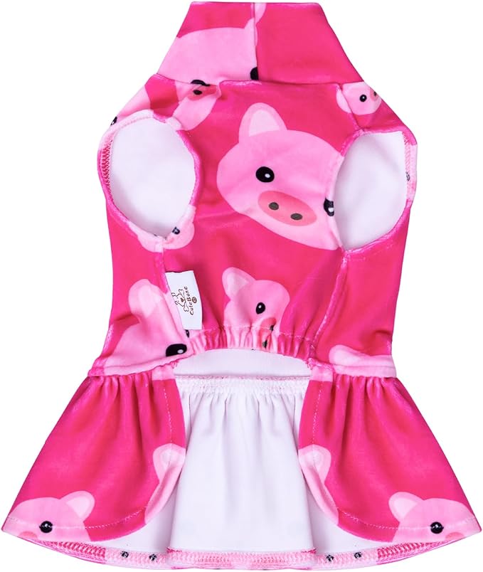 CuteBone Turtleneck Dog Velvet Dress Puppy Skirt Costume Pet Clothes Cat Apparel with Bow Hair Rope for Small Dogs CVD06L