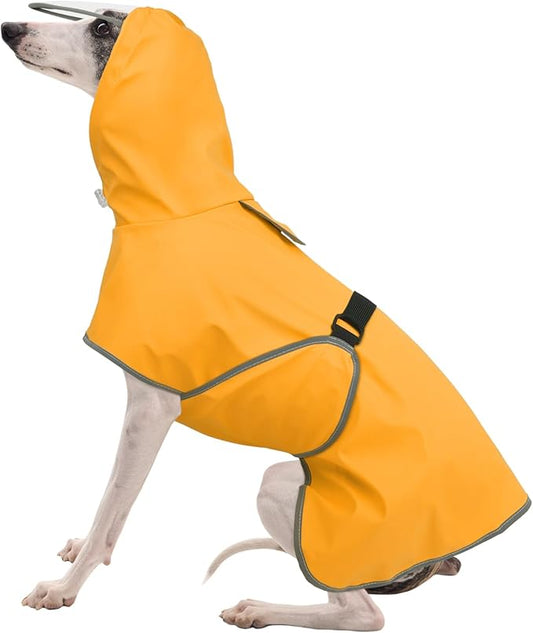 FUAMEY Extra Large Dog Raincoat | Clear Hood, Waterproof, Forest Adventures, Reflective Strips, Belly Coverage, Labrador