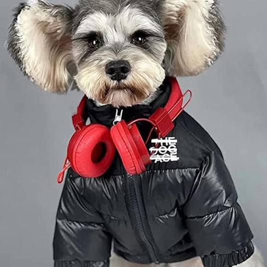 Dog Winter Coat Duck Down Jacket for Small Medium Dogs-Thicken Dog Coat Windbreaker Puppy Winter Clothes for Cold Weather Snowday (Black, X-Large)