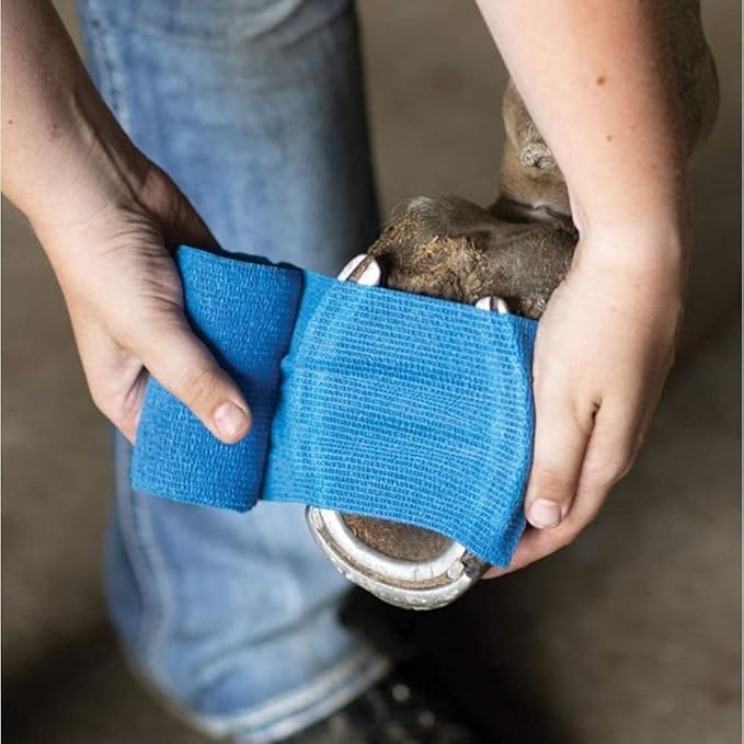 Dura-Tech Vet Flex Purple Bandage First Aid Wrap | for Horses, Dogs and Others | Self-Adhesive Cohesive Tape | 4” Wide and 5 Yards of Length | Package of 18 Rolls