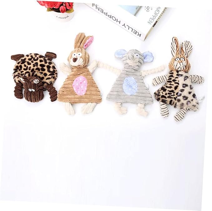 Dog Toys Corduroy Molar Pet Toys Sound for Chewing Playing Cute Stuffed Animal for Home and Grey