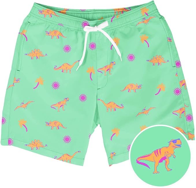 Tipsy Elves Men's Stretch Swim Trunks 7 Inch Inseam 4-Way Stretch with Mesh Liner - Quick-Dry Funny Swimwear Bathing Suit