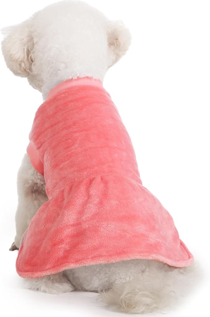 FabriCastle Dog Dress Clothes, 3-Pack Sweaters XS Small for Dogs Girl & Cats, Ultra Soft Warm Pet Coats for Winter, Female Puppy Apparel, Doggy Outfits XXS – XL (Pink,Violet,Rosepink, Small)