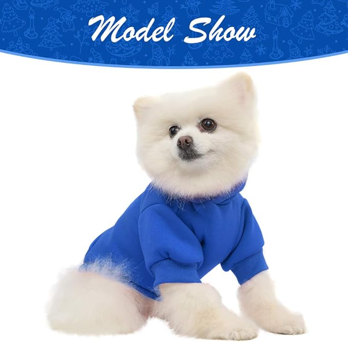 KOOLTAIL Dog Hoodie for Large Medium Small Dogs,Soft and Warm Pet Sweater with Leash Hole and Pocket Boy Girl,Puppy Fall Winter Jacket Clothes,French Pitbull Cold Weather Coat Sweatshirt,Blue S