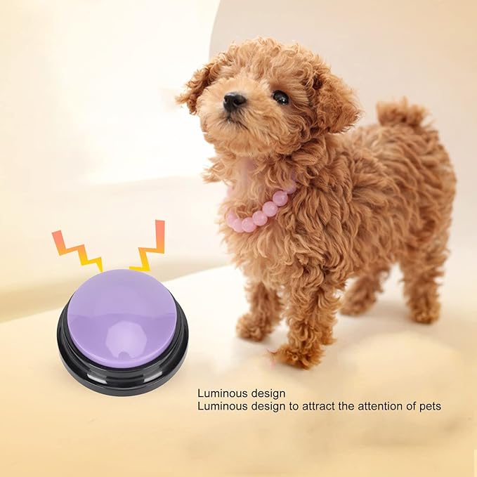Dog Buttons for Communication,Voice Recording Button,Dog Communication Buttons Educational Recordable Dog Talking Button for Cat,Puppy,Pet Trainin 30 Second Voice Recording (Purple)
