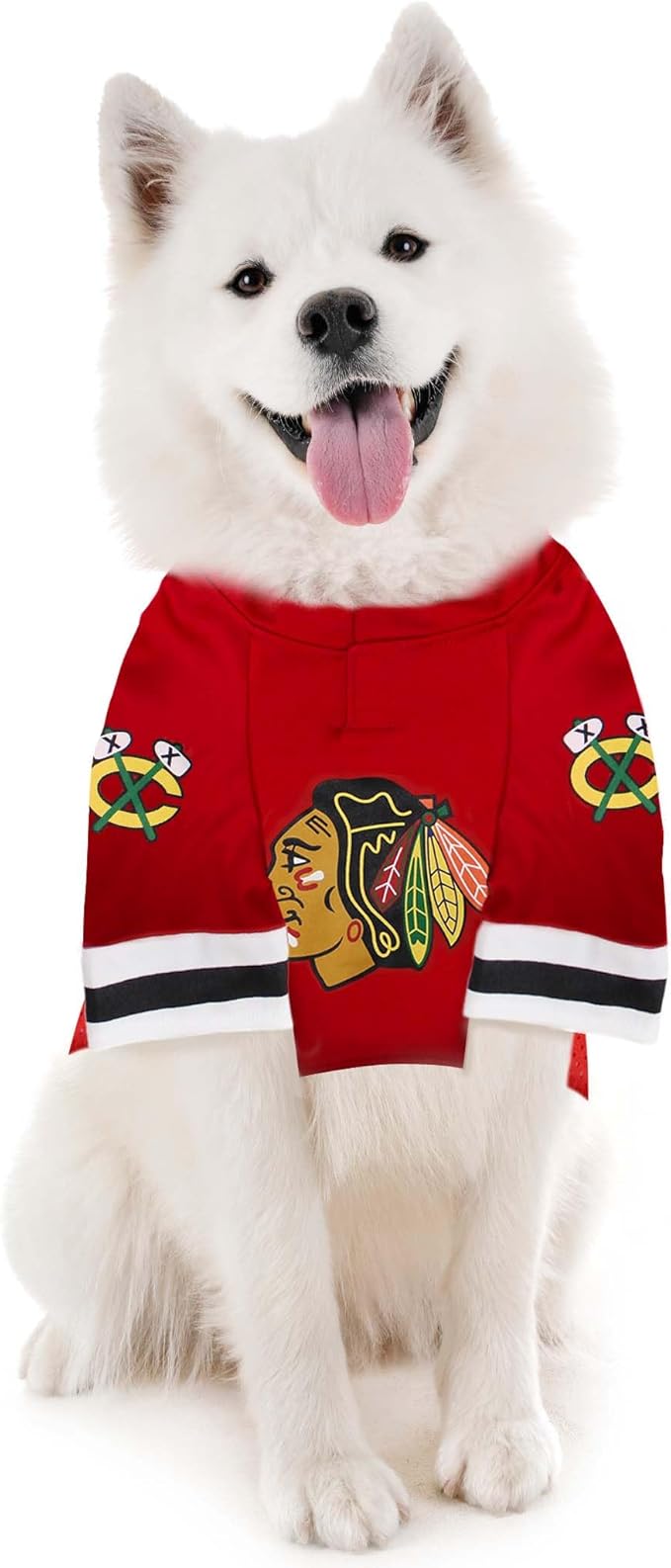 Pets First NHLPA Connor Bedard Mesh Jersey for Dogs & Cats, Chicago Blackhawks Bedard-98 Dog Jersey, Size X-Large, Licensed Dog Jersey with Your Favorite Hockey Team Player