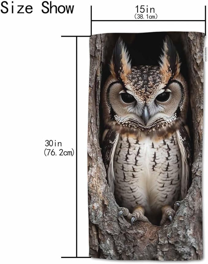 HGOD DESIGNS Owl Hand Towels Funny Cool Camo Owl Soft Hand Towel for Bathroom Kitchen Yoga Gym Decorative Towels 15"X30"