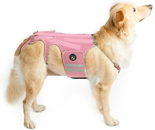 Coodeo Dog Back Brace for Dogs Arthritis, Pet Back Bracer for IVDD, Back Protector Helps Pain Relief, Surgical Recovery and Rehabilitation, Dogs Back Disease Prevention. (Pink,Large)